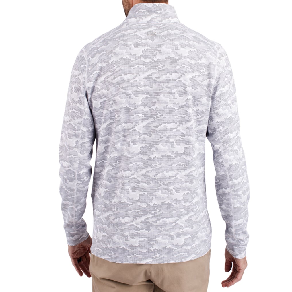  Pitt Panthers Cutter & Buck Traverse Stretch Eco Camo DryTec Tri-Blend Quarter-Zip Pullover - Gray